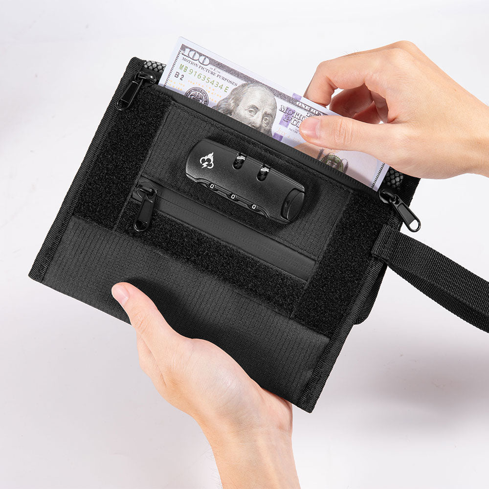 Essential Smell Proof Travel Wallet - Fashionable, Discreet + Hidden Lock (FireBar Labs x PBAL)