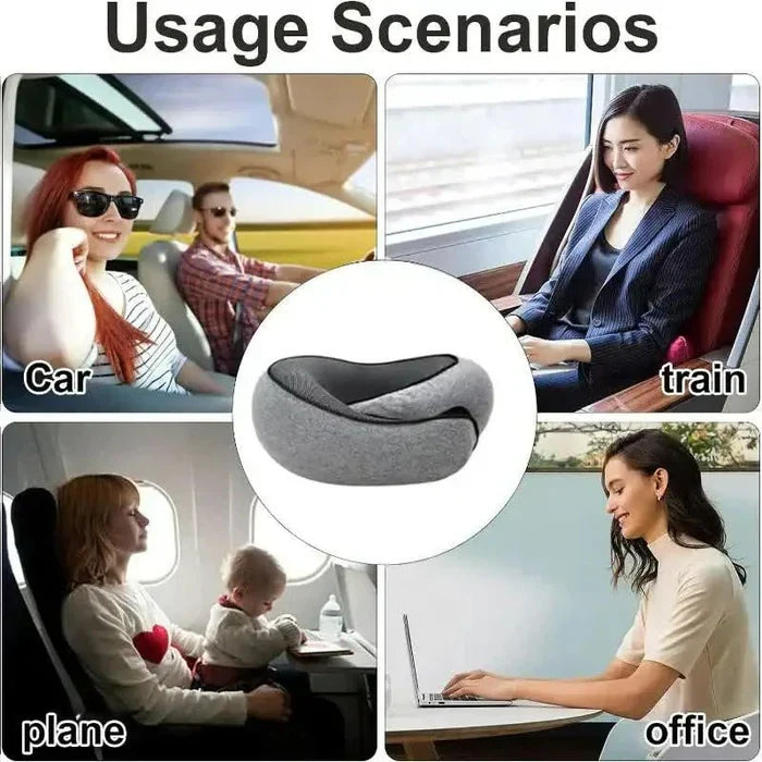 Washable Modal Cover Memory Foam Travel Pillow – Neck Support for Airplane Comfort