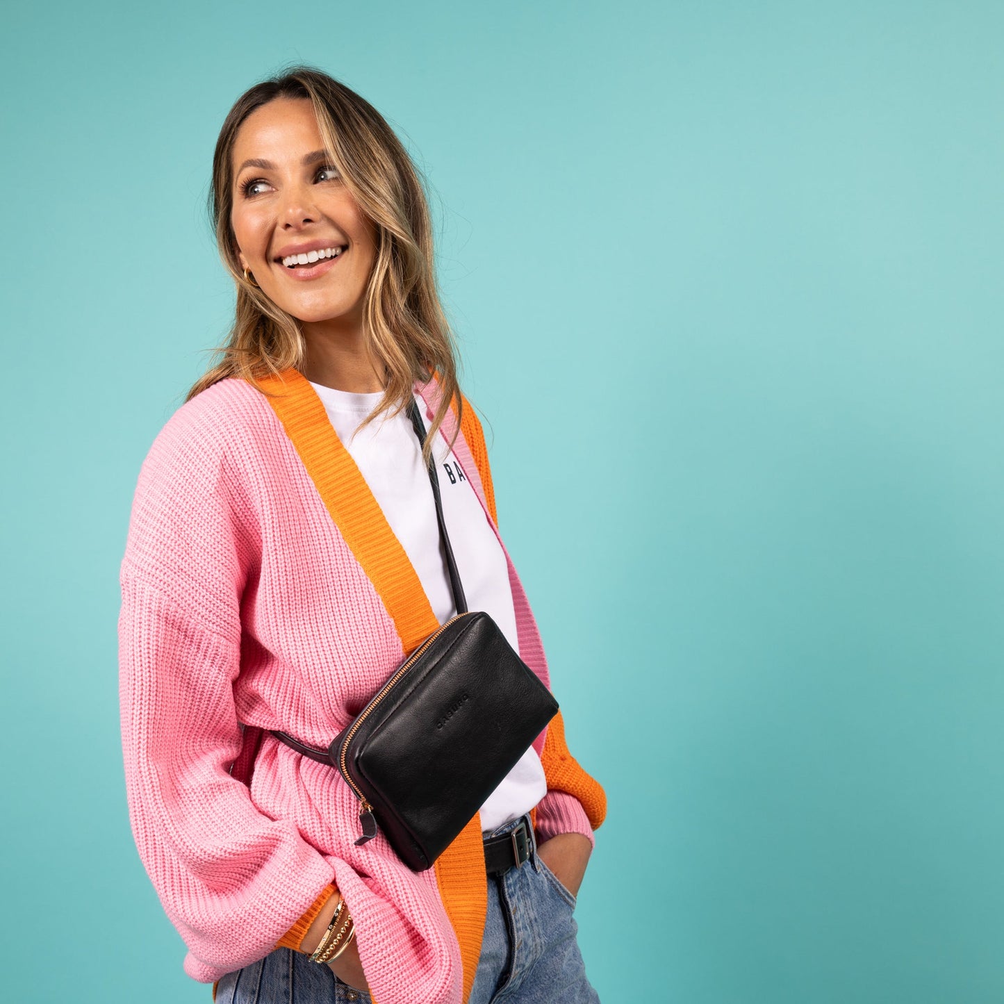 Leather Fanny Pack - Black