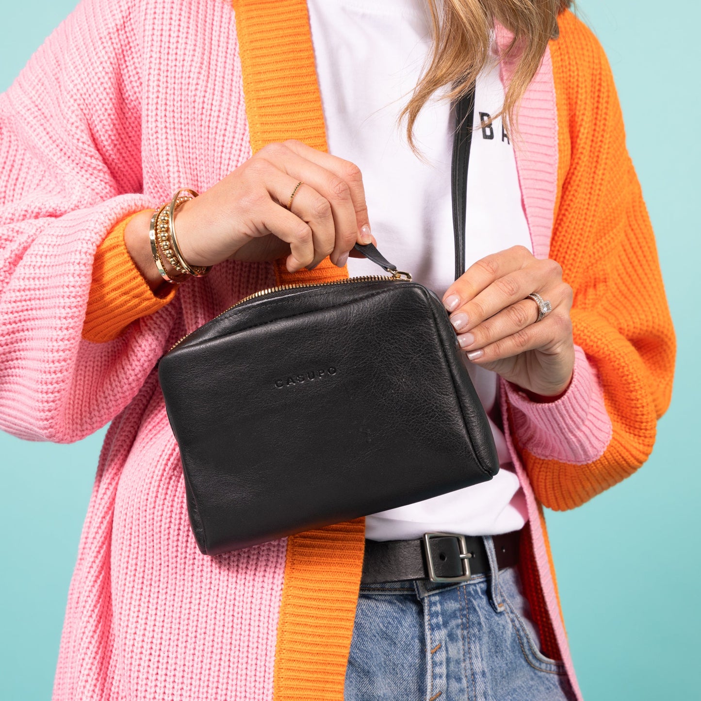Leather Fanny Pack - Black