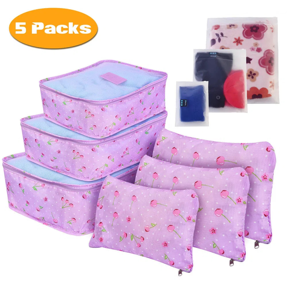 "9-Piece Compression Packing Cube Set — Travel Luggage Organizer"