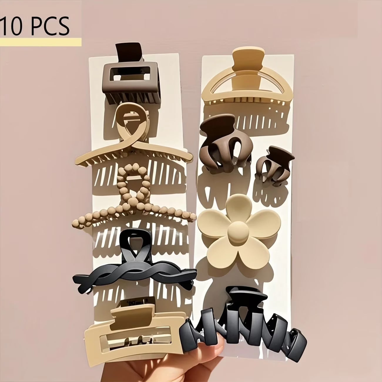 Claw Clips for Thick Thin Curly Hair, 10 Pack Big Hair Claw Large Hair Clips Non-Slip Accessories for Women Girls (Large Size) - 10 Color Options