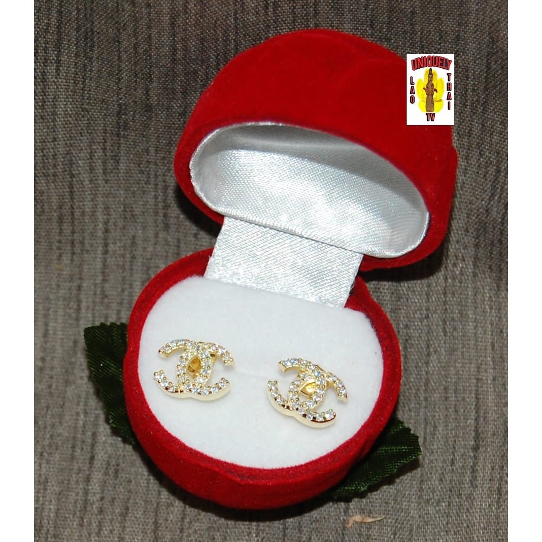 Plated CC Stud Earring