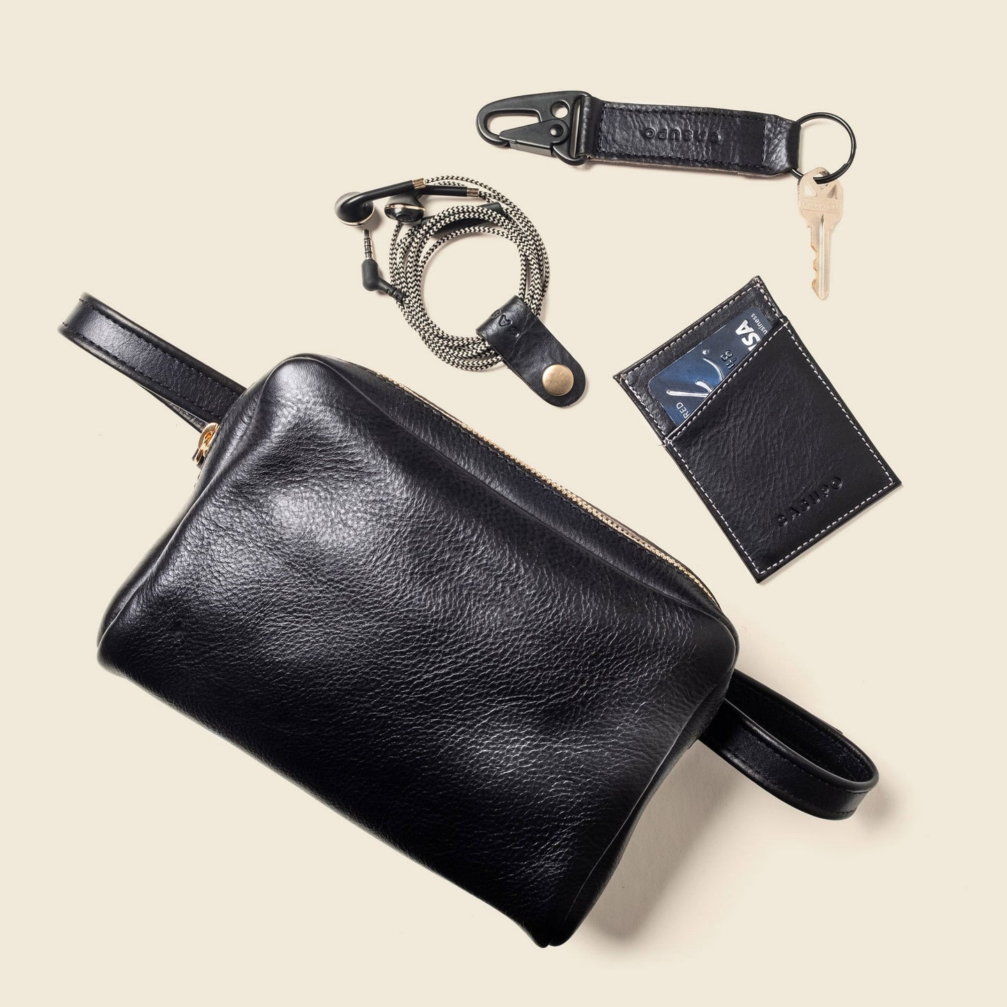Leather Fanny Pack - Black
