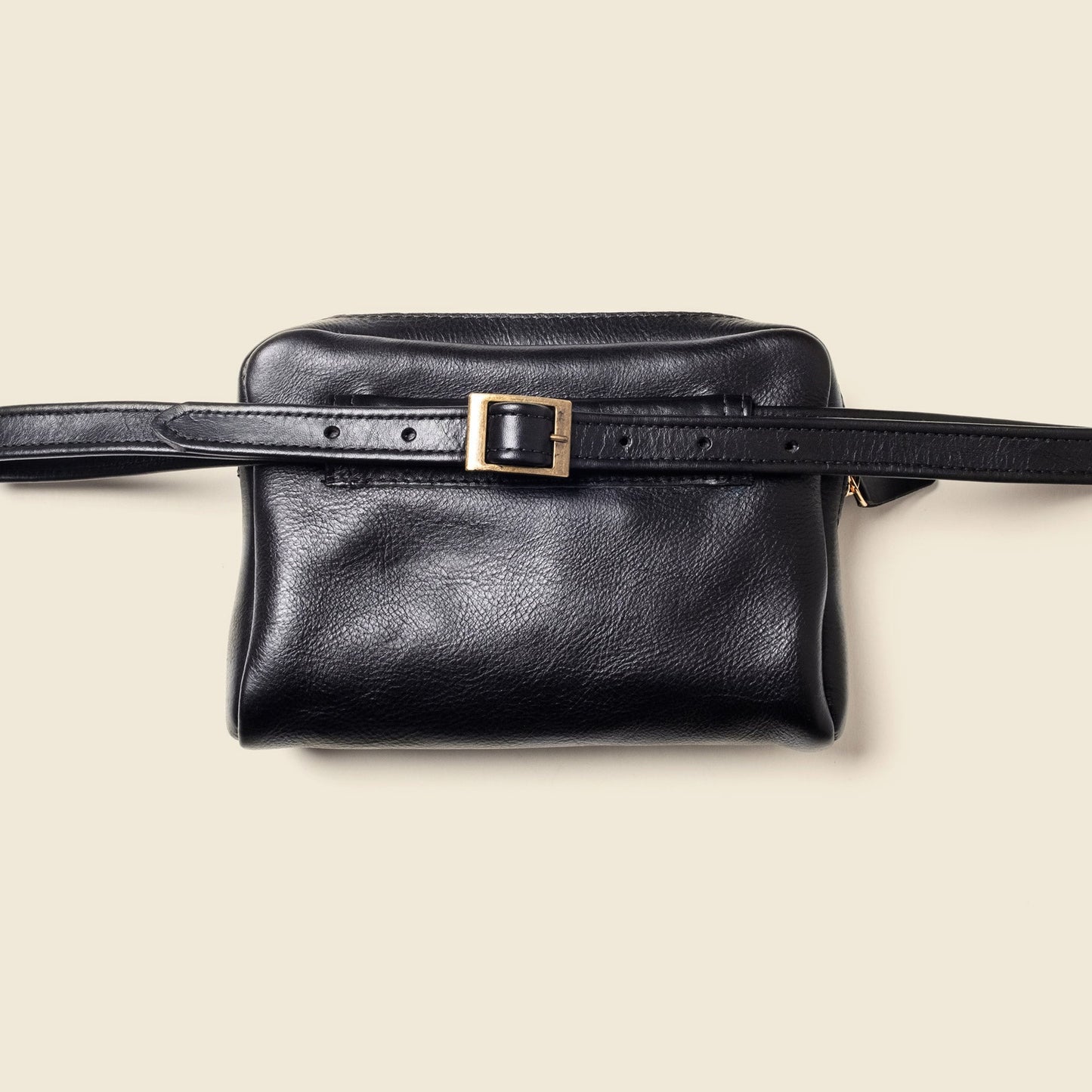 Leather Fanny Pack - Black