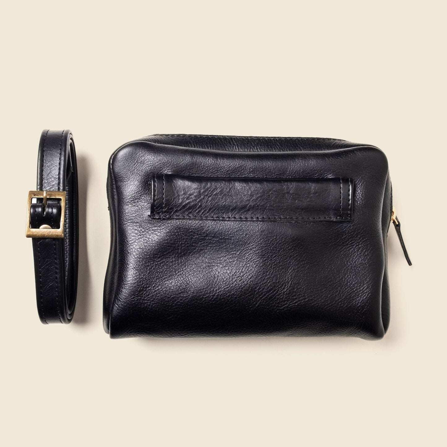 Leather Fanny Pack - Black