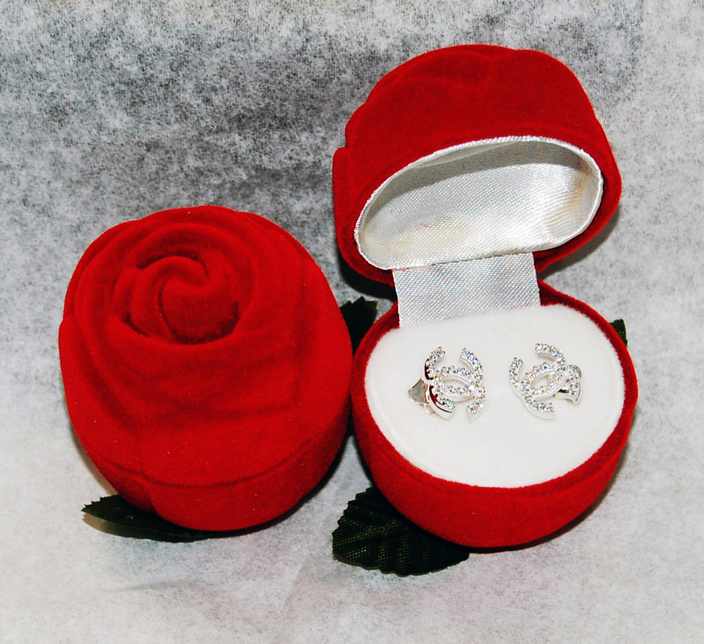 Plated CC Stud Earring