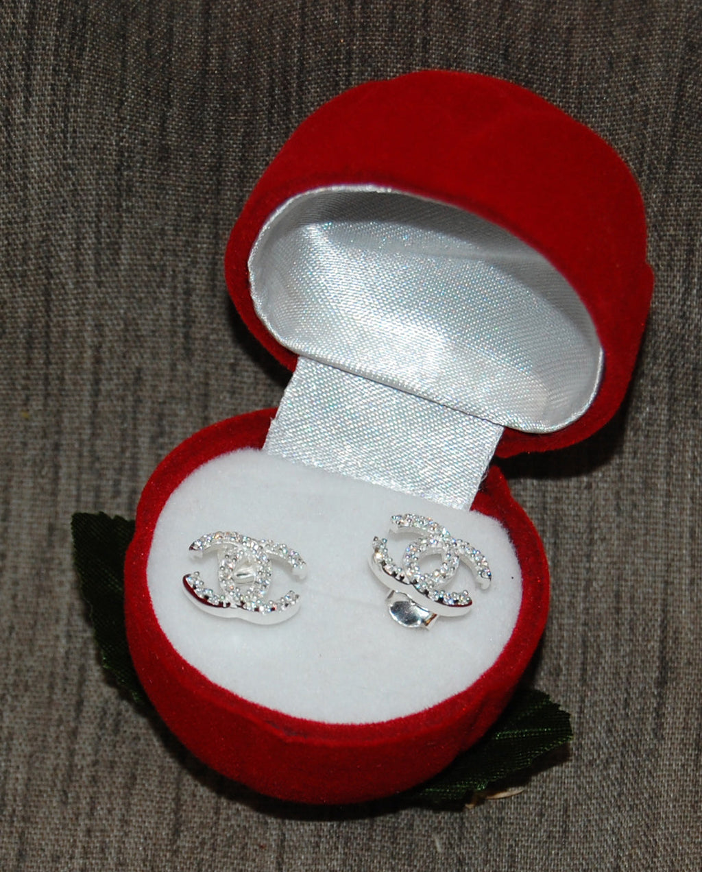 Plated CC Stud Earring