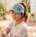 Sunflower Western Ponytail Cap