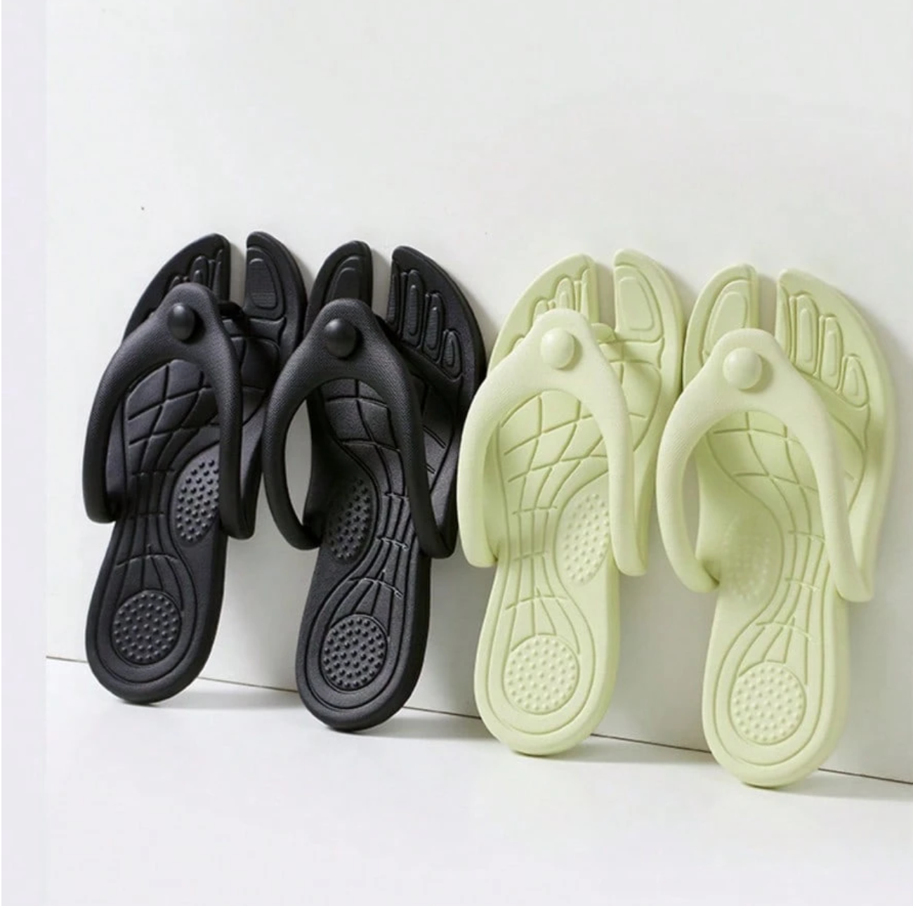 1 Pair Mini Foldable Travel Slippers, High Elastic Soft Sole Anti-Slip Breathable Unisex Hotel Bathroom Beach Portable Massage Flip Flops