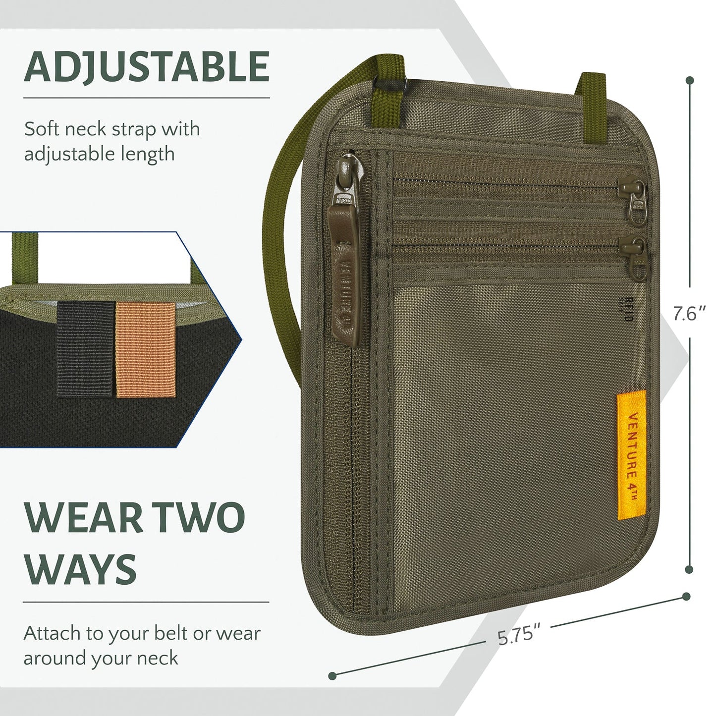 Slim Minimalist Design Travel Neck Wallet