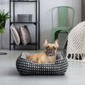 Vibrant Life Dog Bed, Cat Bed, Puppy Bed, Plush Cuddle Bed for Small Breeds, 19" x 15",Black & White Diamonds