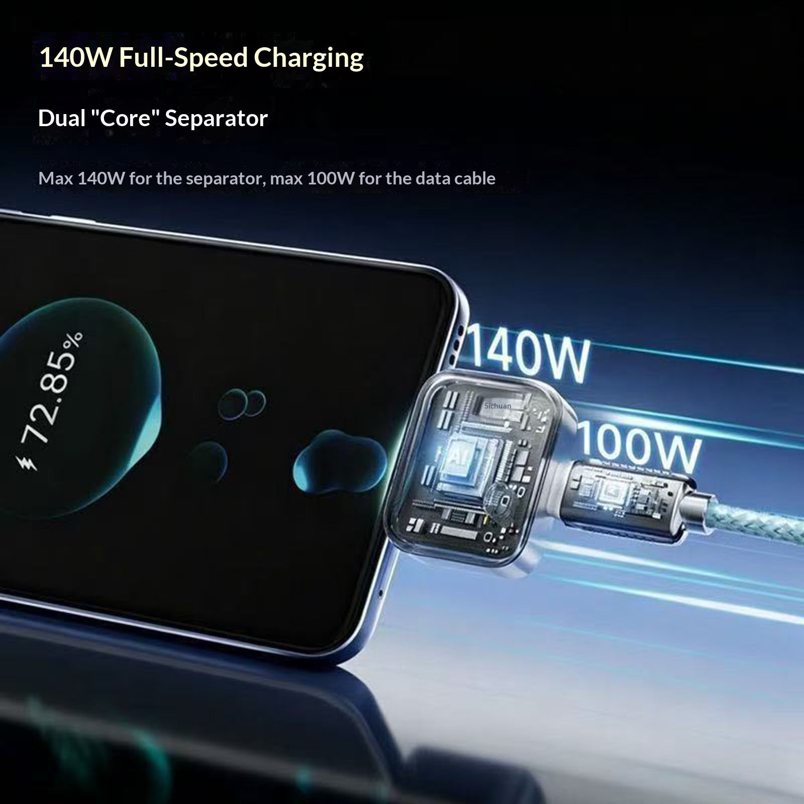 Battery Saver 140W Fast Charger 2026 AI Smart Auto Power Off Smart Stop Charging Adapter