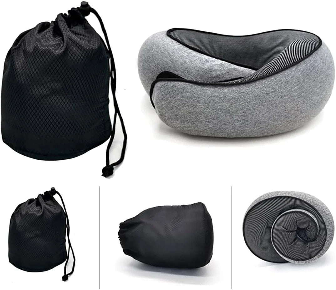 Washable Modal Cover Memory Foam Travel Pillow – Neck Support for Airplane Comfort